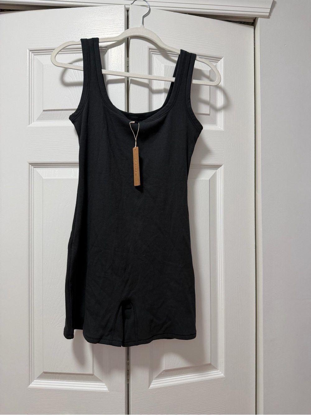 SKIMS Charcoal Ribbed Sleeveless Bodysuit
